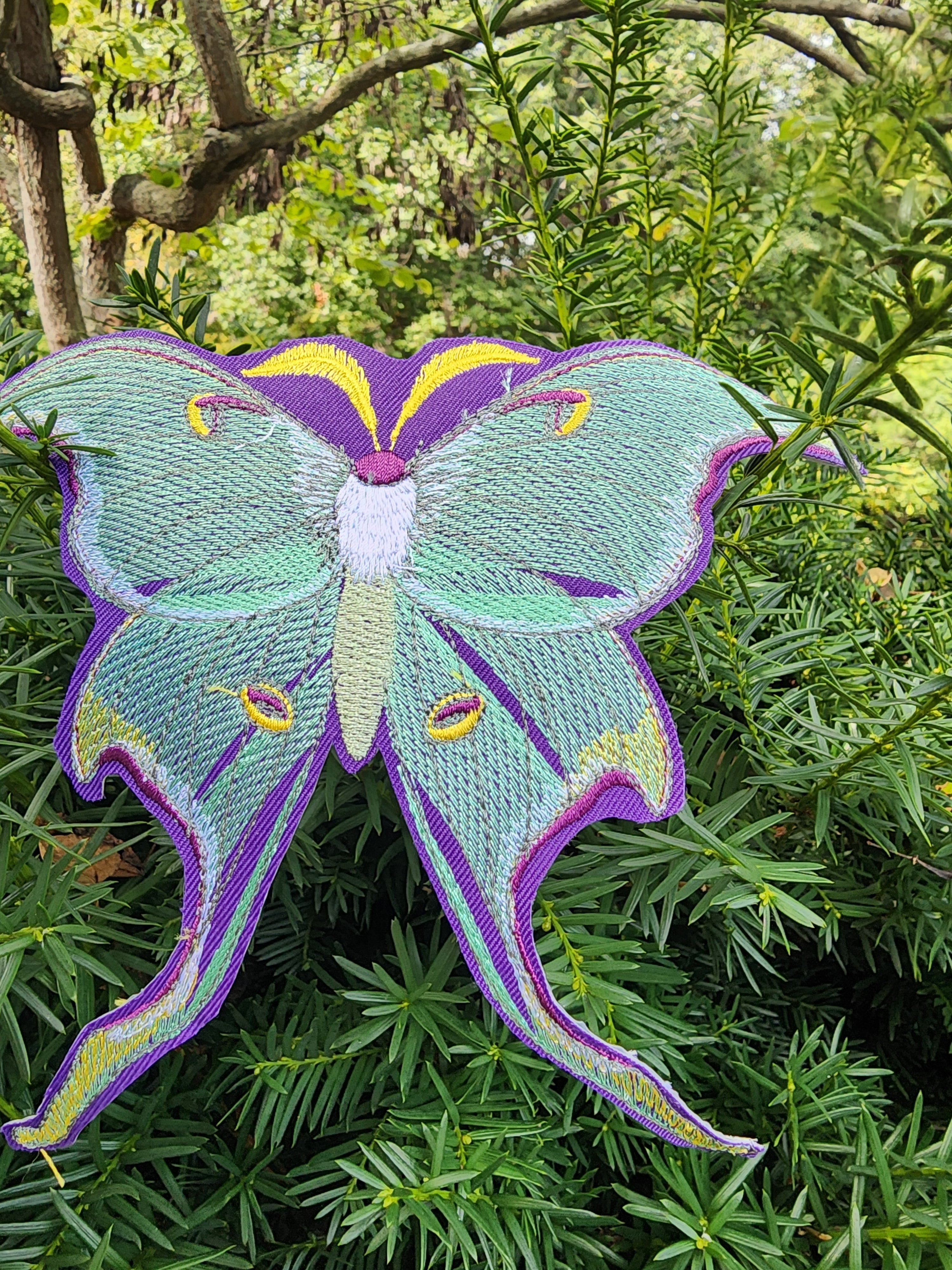 Embroidered Luna Moth Patch
