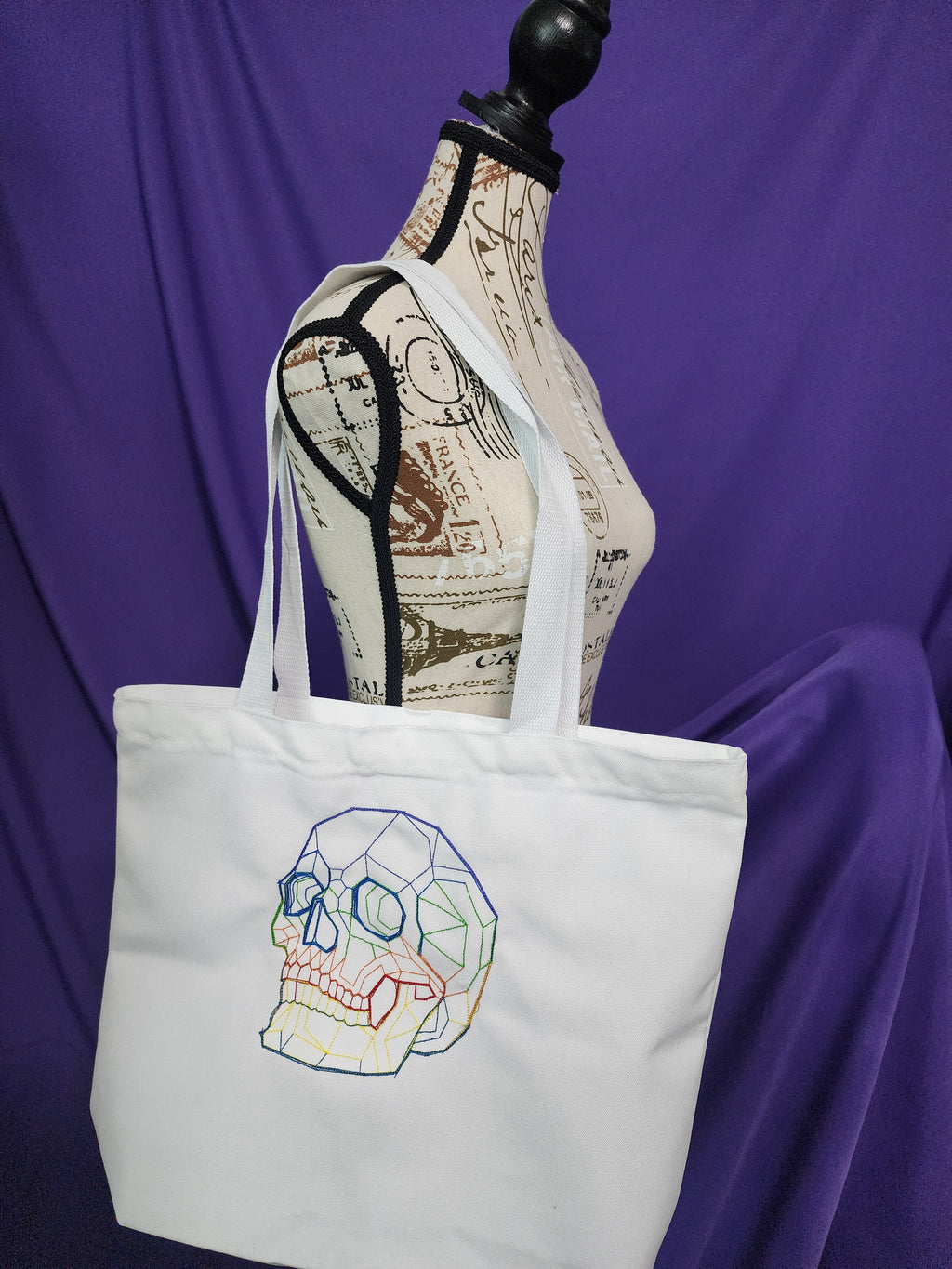 Rainbow Skull Tote Bag