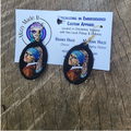 Van Gogh Inspired Embroidered Lace Earrings