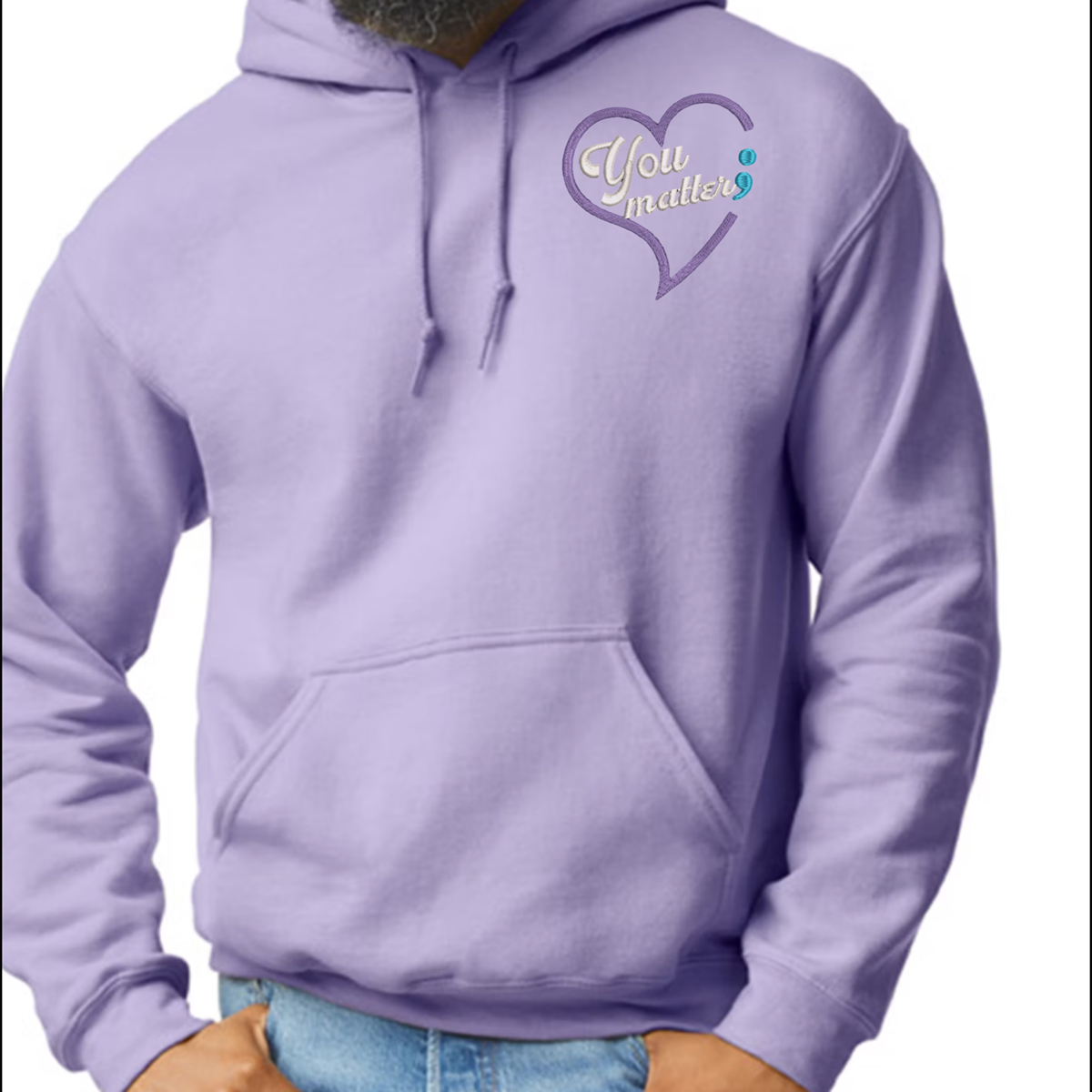 Suicide Prevention Awareness Embroidered Pullover Hoodie