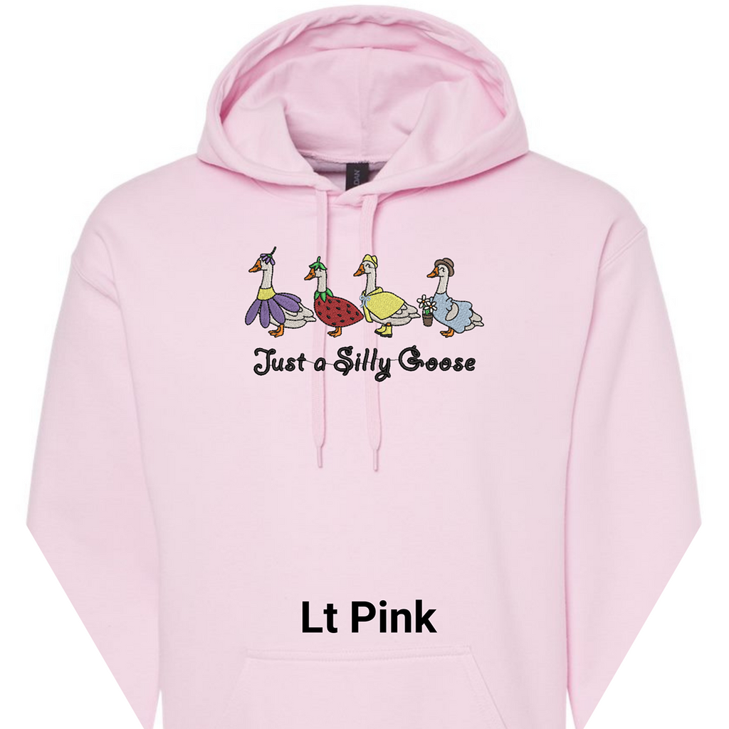 Embroidered Spring Silly Goose Pullover Hoodie