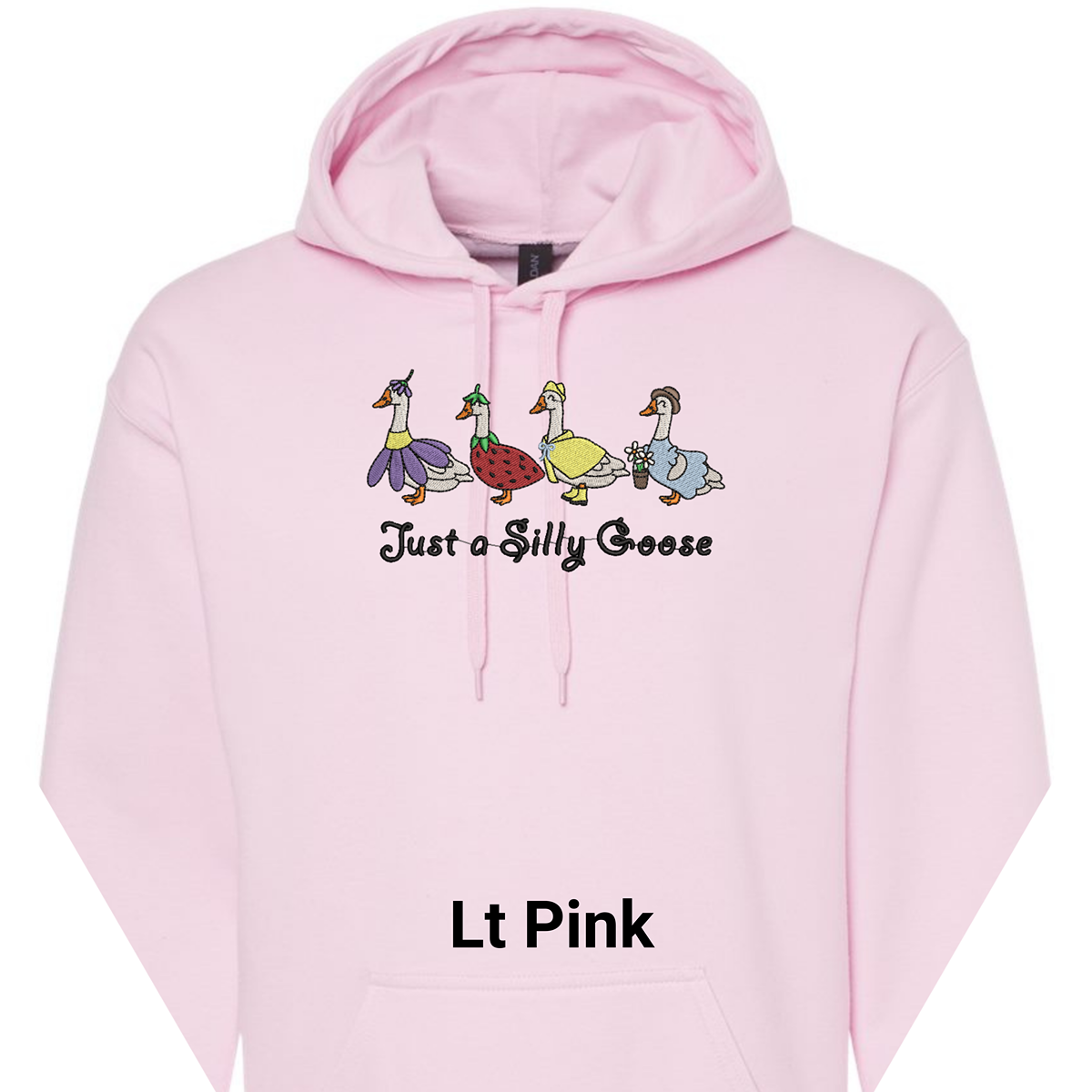 Embroidered Spring Silly Goose Pullover Hoodie