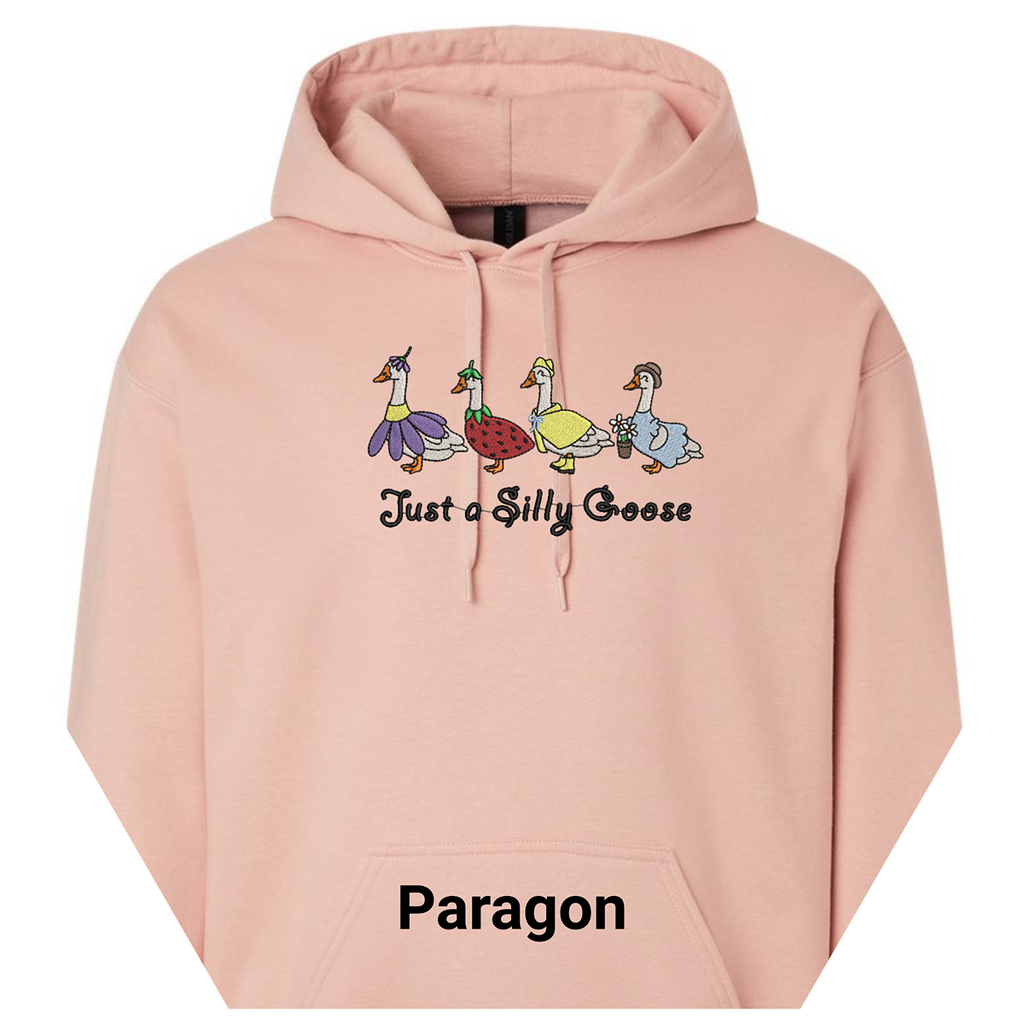 Embroidered Spring Silly Goose Pullover Hoodie