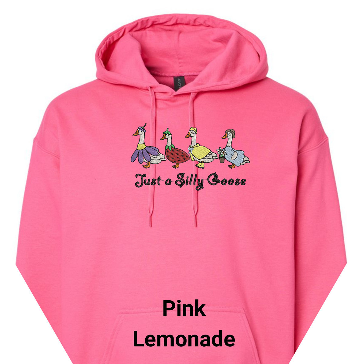 Embroidered Spring Silly Goose Pullover Hoodie