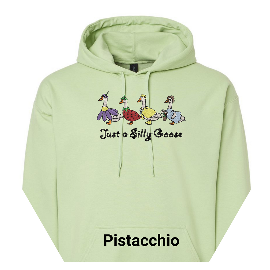 Embroidered Spring Silly Goose Pullover Hoodie