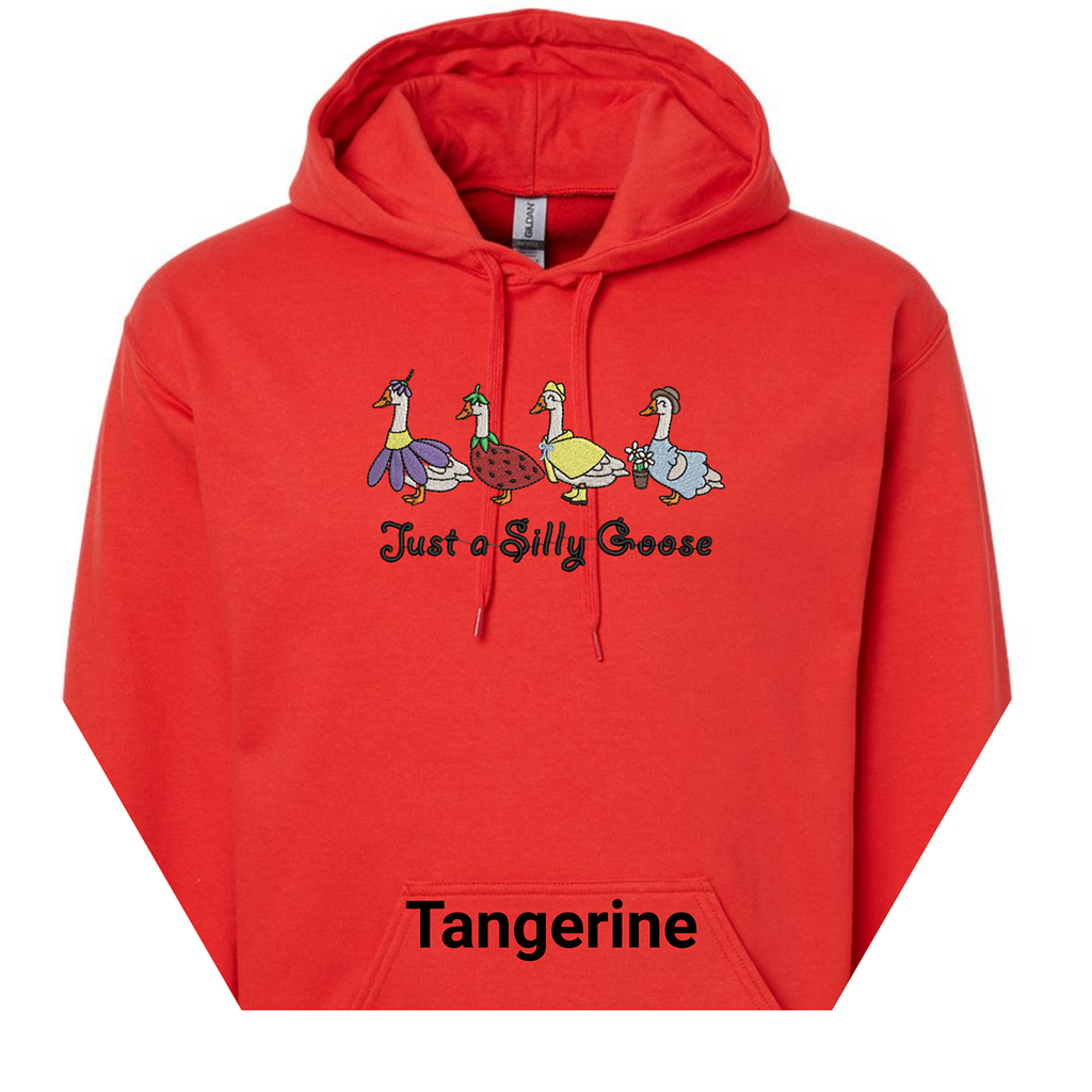 Embroidered Spring Silly Goose Pullover Hoodie