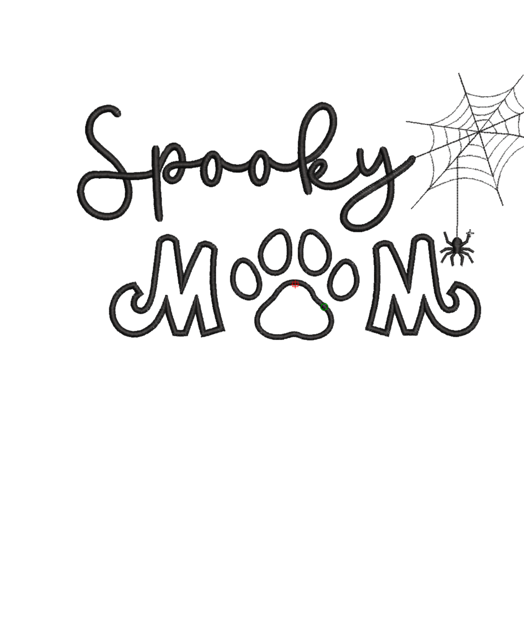 Embroidered Applique Spooky Dog Mom T-Shirt, Halloween Embroidered Applique Tee, Funny Halloween Shirt, Halloween Costume Top, Dog Mom Shirt
