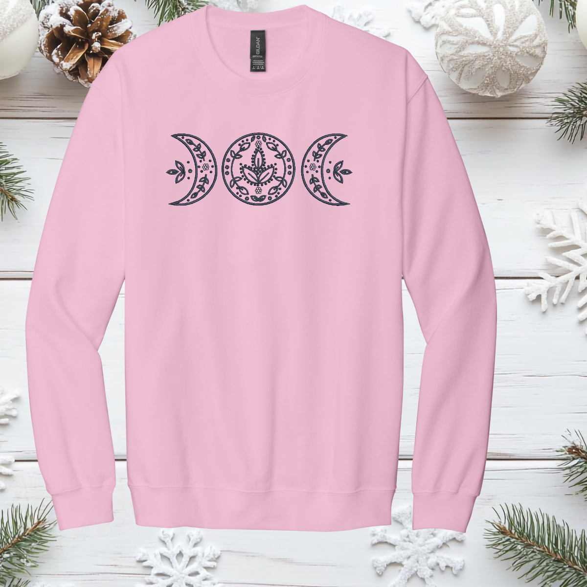 Triple Moon Embroidered Crewneck