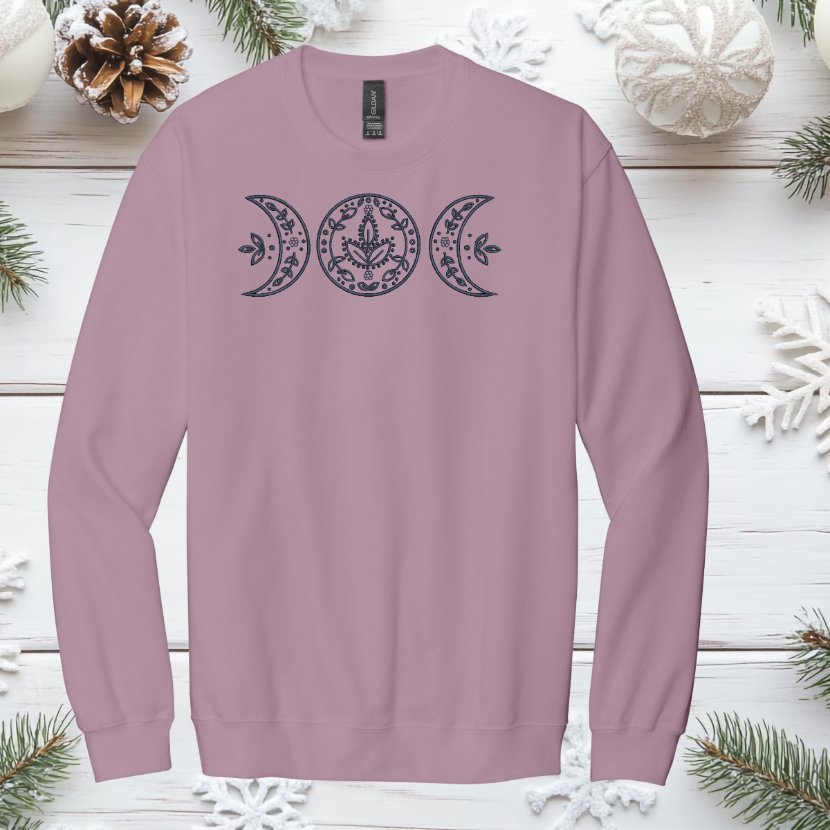 Triple Moon Embroidered Crewneck