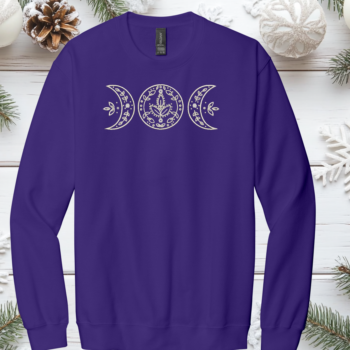 Triple Moon Embroidered Crewneck