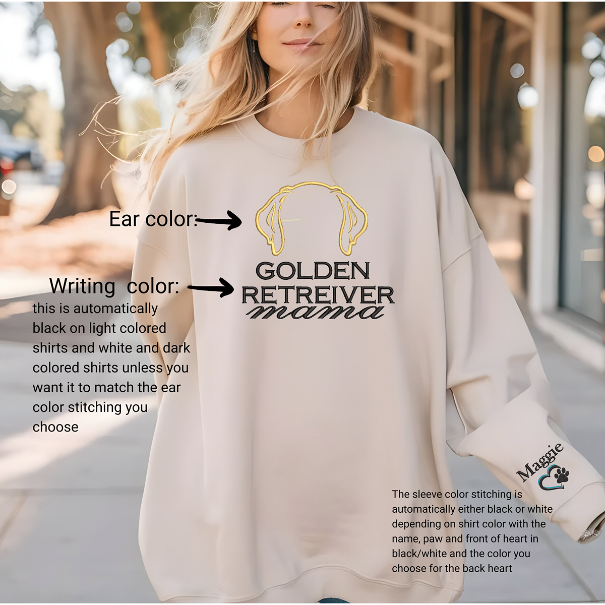 Dog Mom Embroidered Crewneck