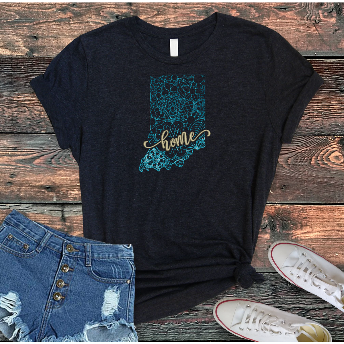 Indiana Home Embroidered Tee