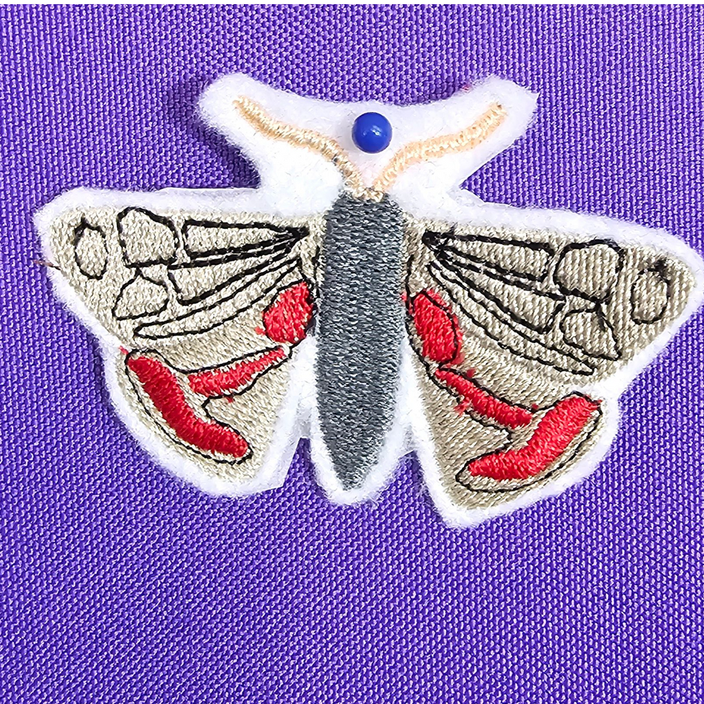 Red and Gray Moth Patch