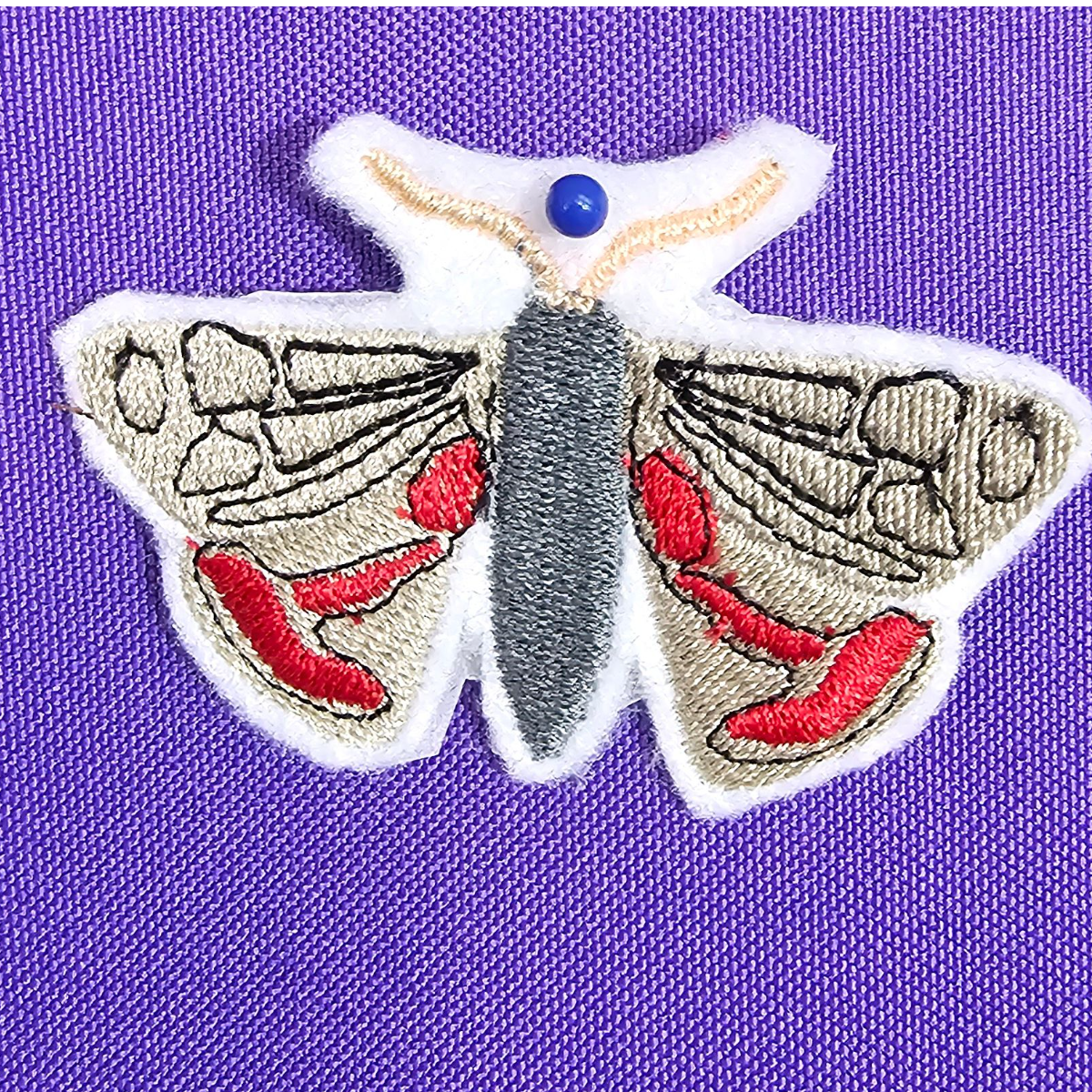 Red and Gray Moth Patch
