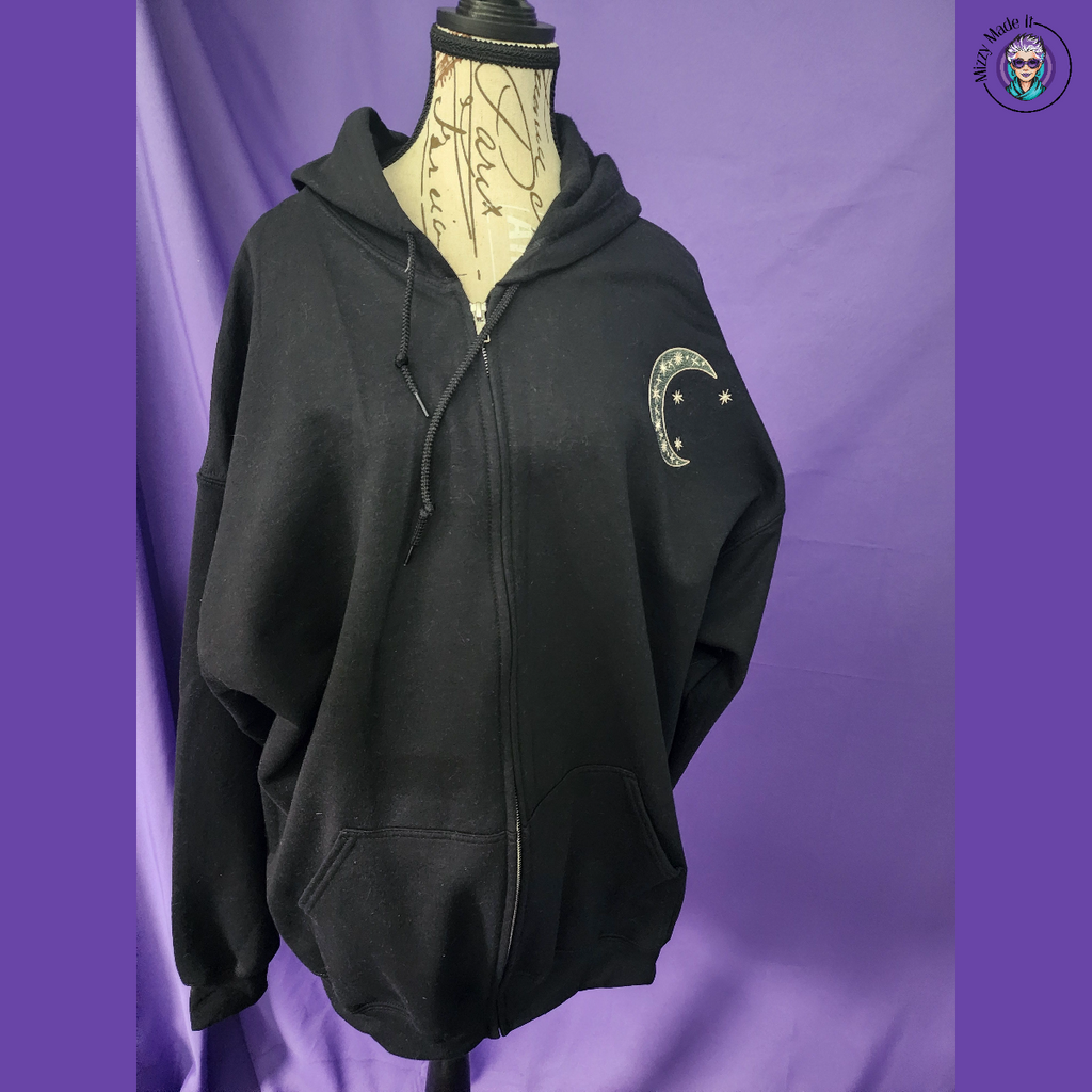 Embroidered Celestial Mama Applique Full Zip Hoodie