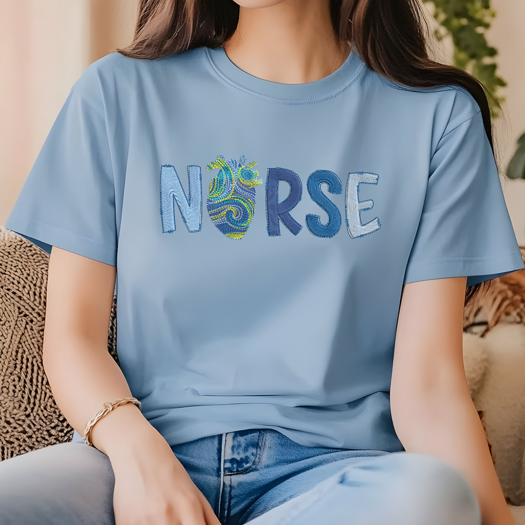 Van Gogh Inspired Heart Nurse Tee