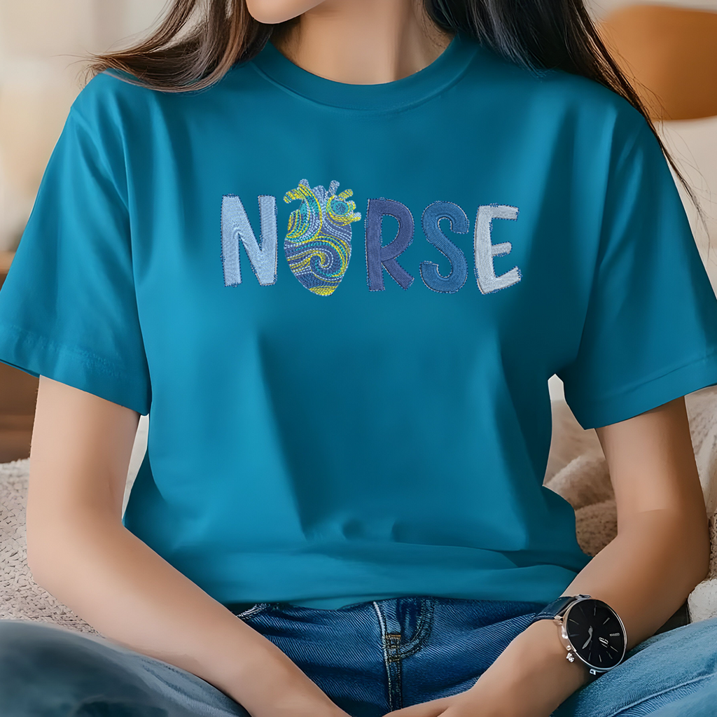 Van Gogh Inspired Heart Nurse Tee