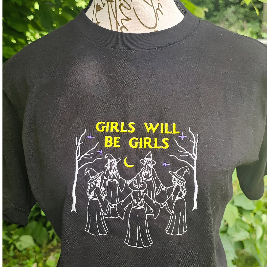 Witchy "Girls Will Be Girls" Adult Tee