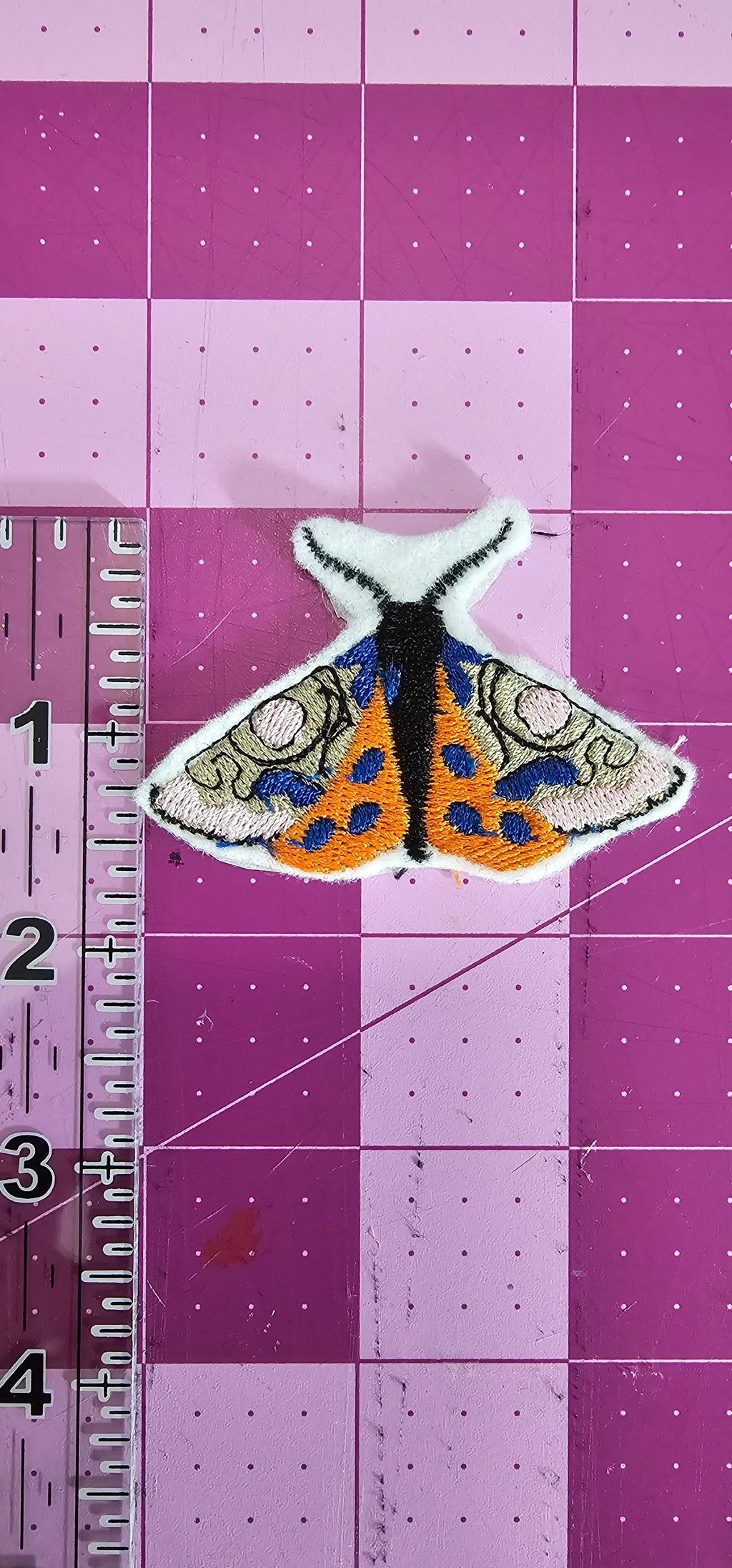 Blue and Orange Moth Patch