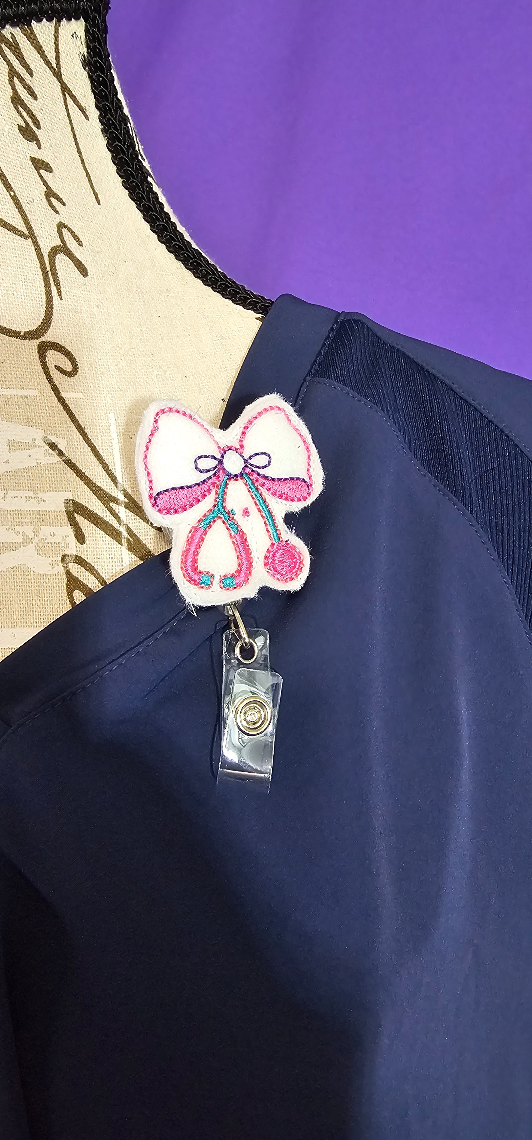 Coquette Stethoscope Badge Reel