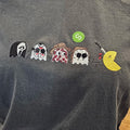 Halloween Horror Ghosts Embroidered TShirt | Funny Spooky Pac-Man S-4X
